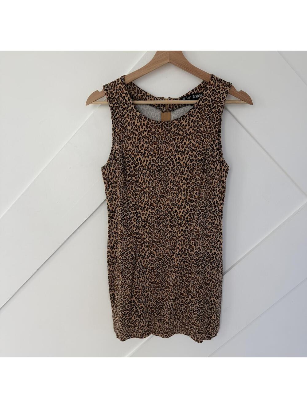 RARE Vintage Betsey Johnson Leopard Print Y2K Dress Made USA NY Black Tag Size 4